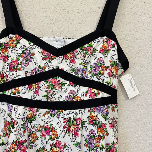 NWT NANETTE LEPORE A-Line Mini Dress Cut-Out Back in Multi Floral Print - Picture 3 of 13